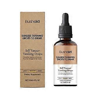 1-3 gotas autobronceadoras - Solución bronceadora oral natural con sabor a menta para un bronceado natural - Rápida absorción, personalizable, ingredientes seguros - 60 ml