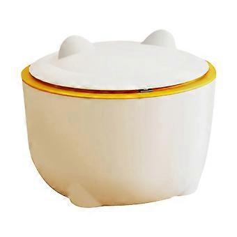 Press-Type Lid Odor-Locking Cat Litter Disposal Can for Fresh Home Air, White