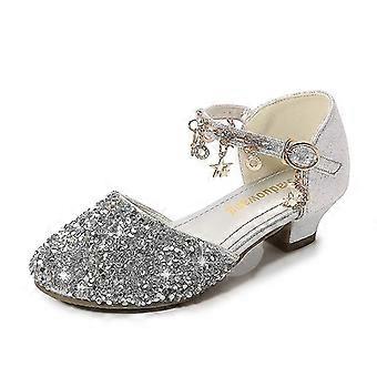 Små børn Piger Kjole Pumper Glitter Pailletter Prinsesse Lave Hæle Mary Jane Party Dansesko Rhinestone Sandaler