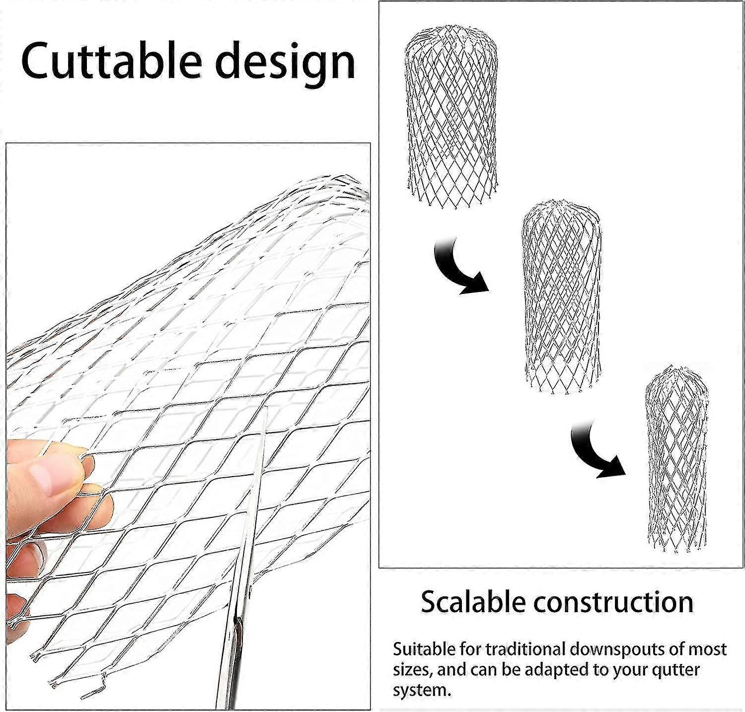 4 Pack Aluminum Gutter Guards Expandable Filter Strainer Metal Gutter Guards Leaf Strainer