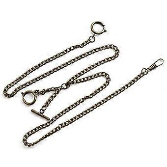 Pocket Watch Chain Double Albert T-Bar Chain Antique Hanging Watch Chain Clip Pocket Chain compatible with Pocket Watch Keys Pendant
