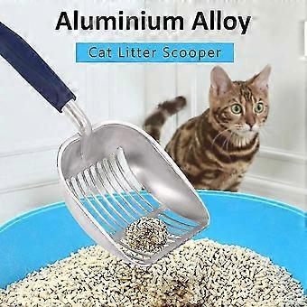 Metal Litter Shovels Aluminum Alloy Cat Litter Shovel With Long Handle Easy To Clean compatible with Pets, Straight Stripes