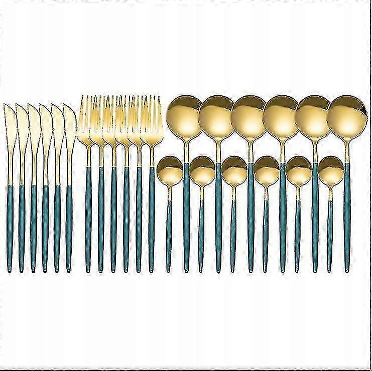 Spoon Fork Table Knife Set 24 Cutlery Flatware Stainless Steel(size:e)