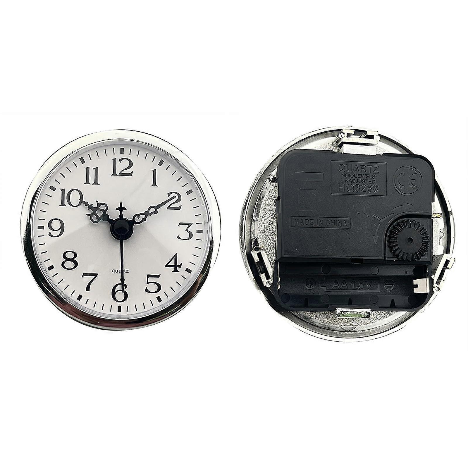 80mm Round Quartz Clock Insert with Precise Movement and Easy Read Arabic Numerals for Crafts