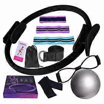 11-teiliges Heimtrainingsset mit Ring, Ball und Bändern für Frauen, verschiedene Widerstandsstufen, Fitnessgerät für Pilates und andere Übungen
