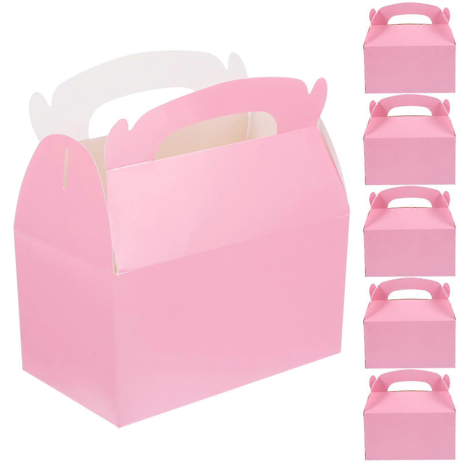 Pink Bakery Boxes Gable Boxes for Storage Use 10Pcs Pastry Packaging