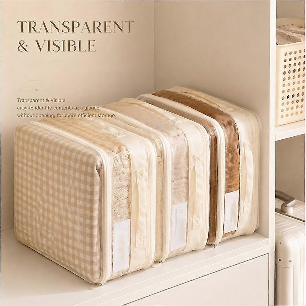 1set Sheet Organizer Boxes, Transparent, Large-Capacity, Stackable Wardrobe Storage Boxes, Suitable for Storing Blankets