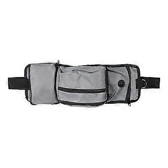 Dog Training Waist Bag Large Capacity Gray with Bottle Holder & Poop Dispenser