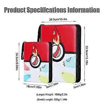 Ideale per carte Pokémon Go, raccoglitore a 4 tasche per carte collezionabili, set da 400 tasche con custodia.