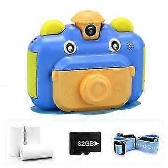 Kids Instant Print Camera Toys Children 1080P HD with 32GB Card BLCMR01