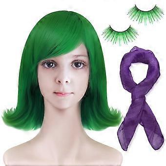 Conjunto de 3 pelucas elegantes para fiestas de cosplay de Halloween con accesorios para mujeres (clásico), como se muestra en la imagen.
