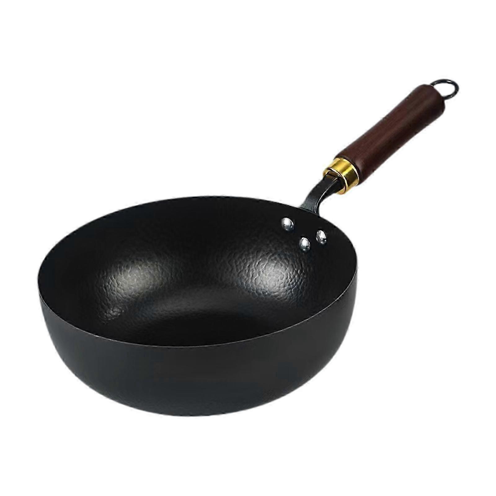 Handmade Cast Iron Wok Nonstick Deep