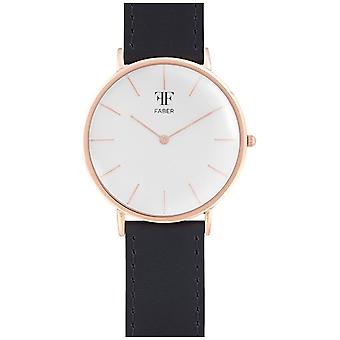 Faber Zeit Quarz Analog Man Uhr mit F706RG Kuhfell Armband