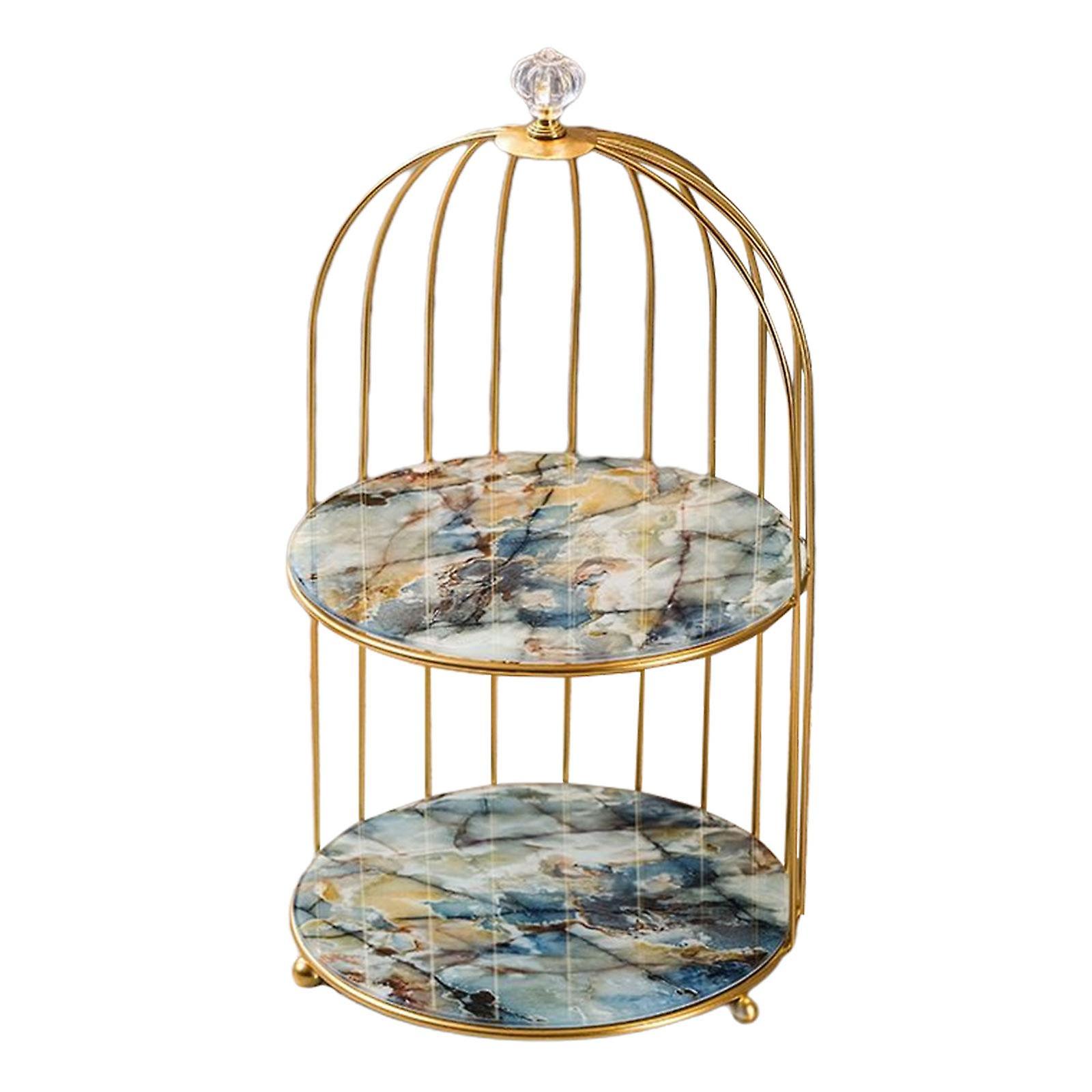 Iron Bird Cage Cosmetic Organizer Stand