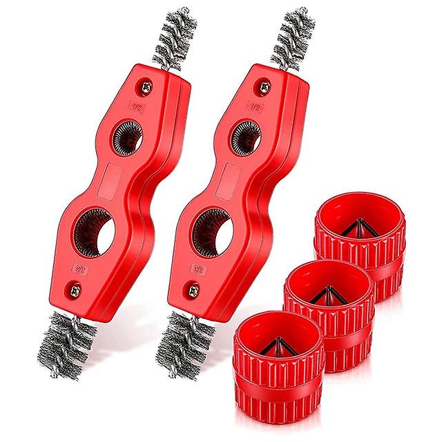 Pipe Reamer Deburring Tool,5pcs Copper Pipe Cleaner And Reamer Set,pipe Deburring Brush,tubing Chamfer Tool