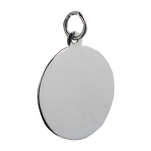 9ct White Gold 19mm round plain Disc