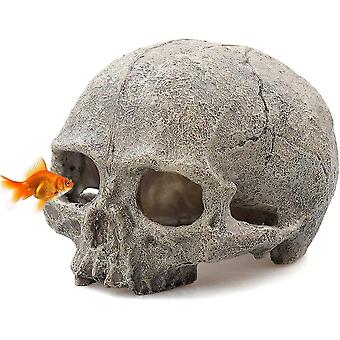Aquarium Skull Decor, Resin Fish Tank Decorations Cave Betta Fish H...