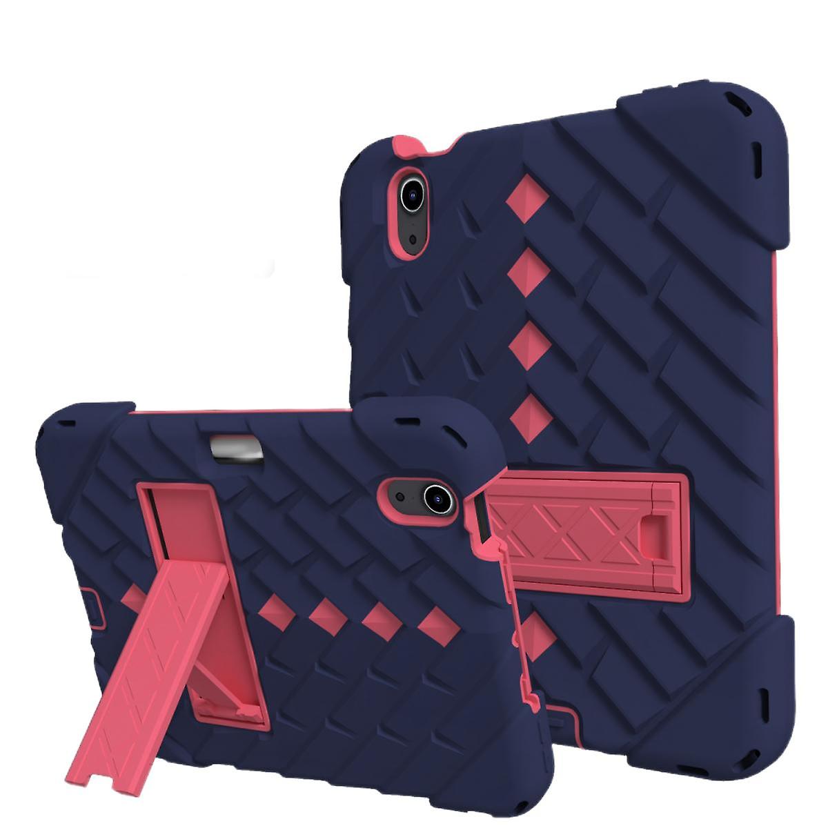 Suitable For Ipad Mini 6 Tablet Computer Shell Diamond Pattern With Pen Slot Shoulder Strap Three-proof Silicone Anti-fall Tablet Computer Shell Navy 