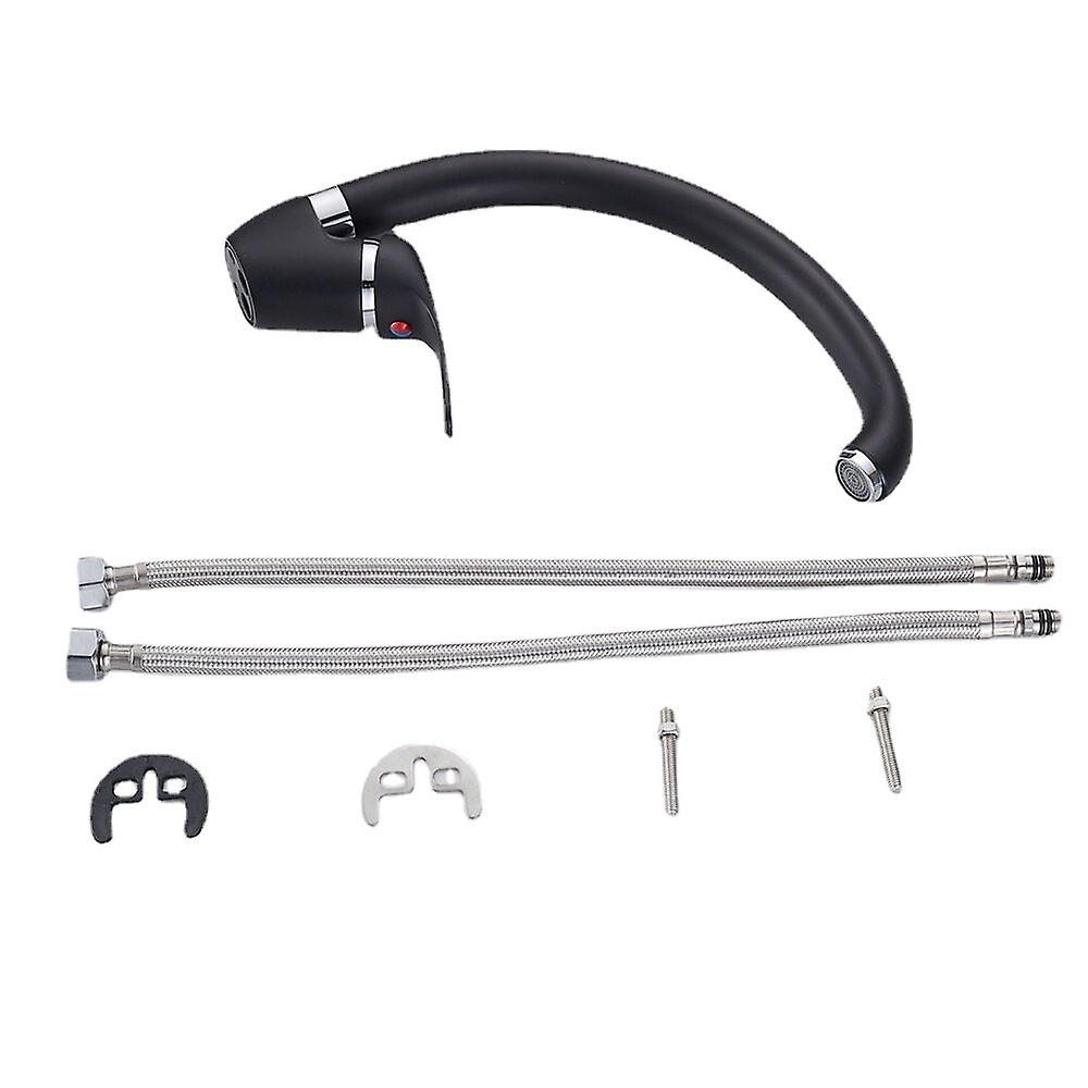 صنبور المطبخ النحاسي ذو 3 الألوان: مقبض واحد ، صنبور دوار ، صنبور خلاط الماء الساخن والبارد