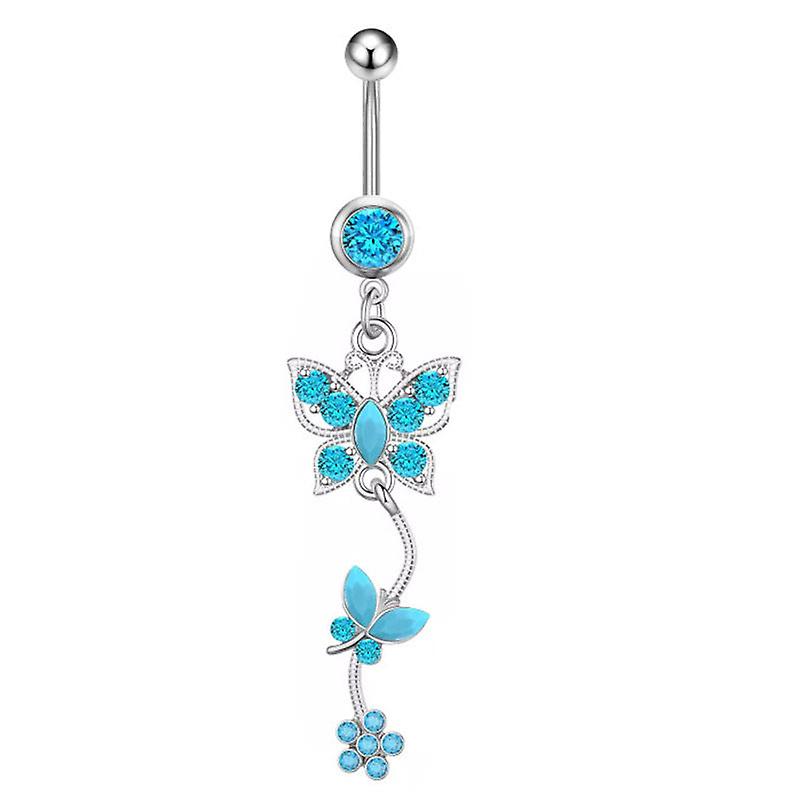 High Quality Five-piece Blue Turquoise Series Belly Ring Combination