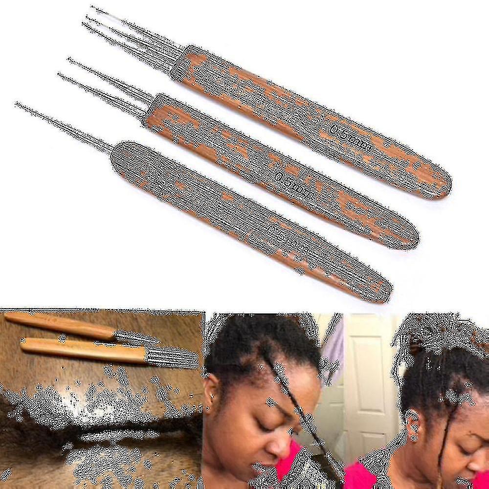 1/3pcs 0.5mm Dreadlock Crochet Needle Hook Bamboo Handle Hooks Tools Making