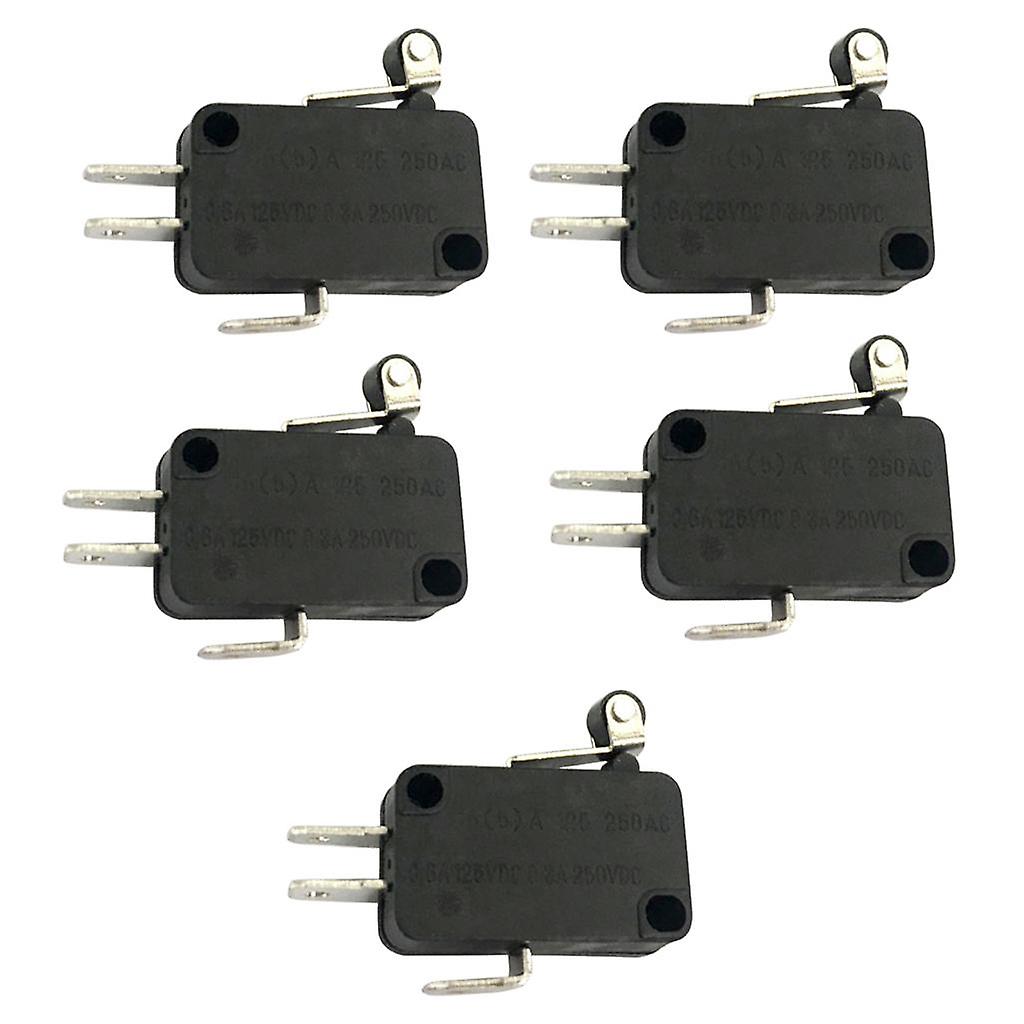 5 Pcs Limit Switch Micro Switch Lever Roller Normally Open Microswitch Short