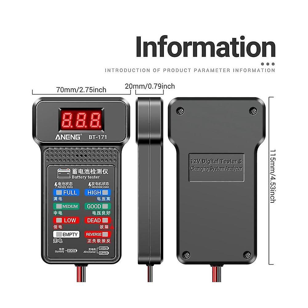 Battery Tester Tools Bt-171 Automotive Diagnostic Tools 12v Battery Analyzer