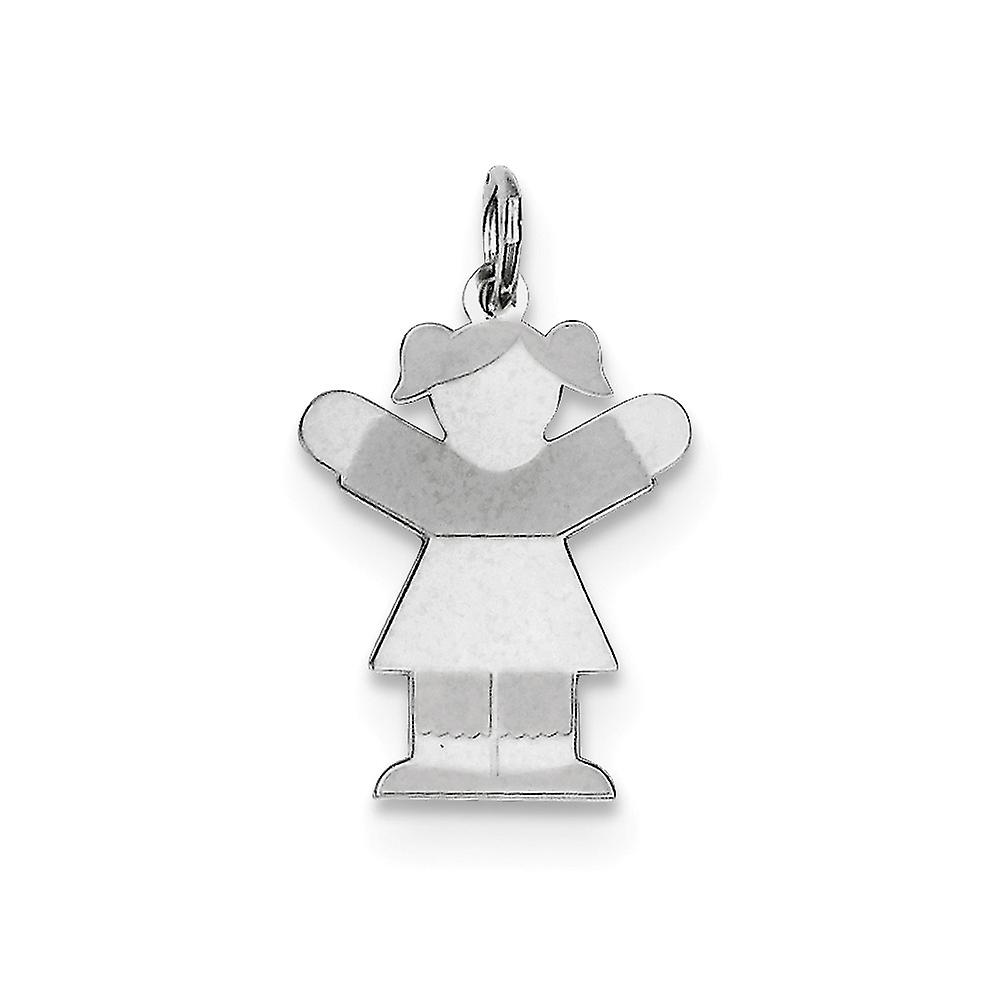 925スターリングシルバーソリッドポリッシュレーザーカットチャーム24x15mm幅ペンダントネックレス女性用