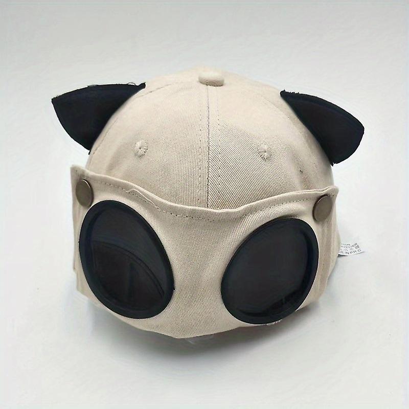Cute Cat Ears Aviator Glasses Baseball Cap Peaked Cap With Sunglasses Unisex Cat Ear Retro Style Pilot Hat