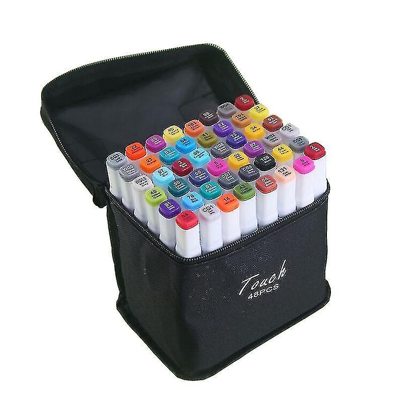 48 Colors Alcohol Brush Markers, Double Tipped