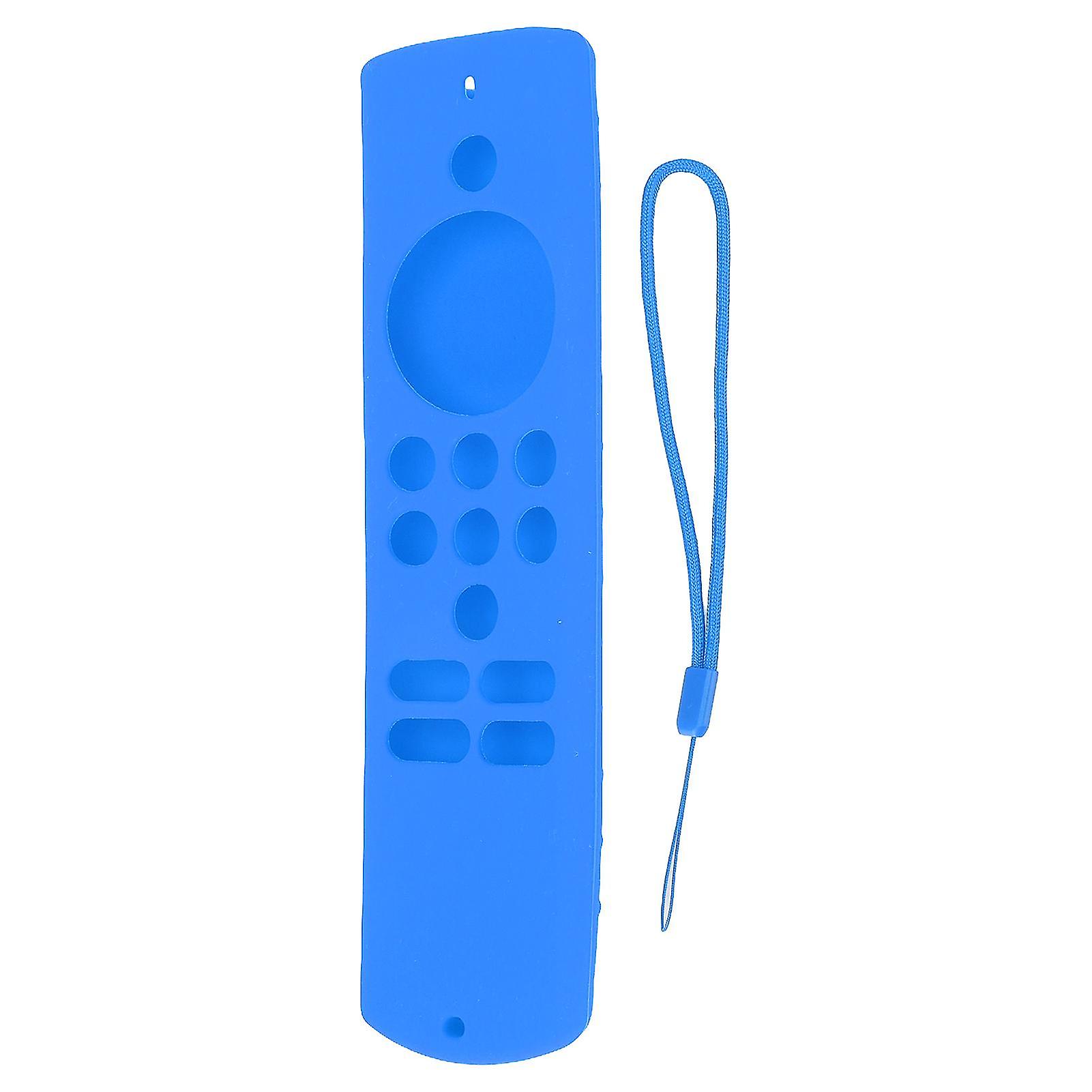 Soft Silicone Protective Case Cover Anti-Slip Shockproof with Lanyard for Fire TV Stick Lite Remote Control, Blue