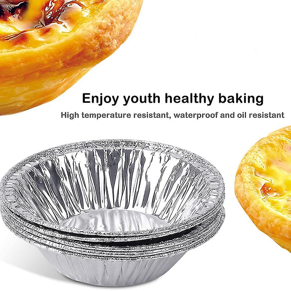 100STK Engangs Egg Terte Kopper Tinfoil Egg Terte Former Baking Pie Forms Pans