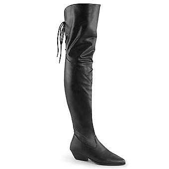 Pleaser Women's Boots Rodeo-8822 Blk Faux Leather