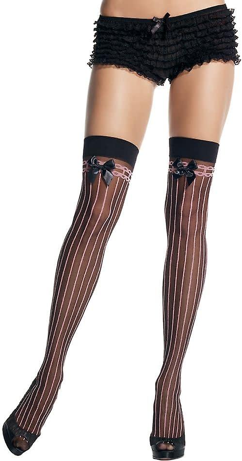 Thi Hi Blk W Pnk Vert Stripes - Costume Accessory