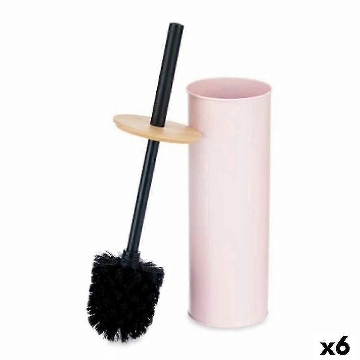 Toilet Brush Berilo Pink Metal Bamboo Plastic 9.5 X 27 X 9.5 cm (6 pieces)