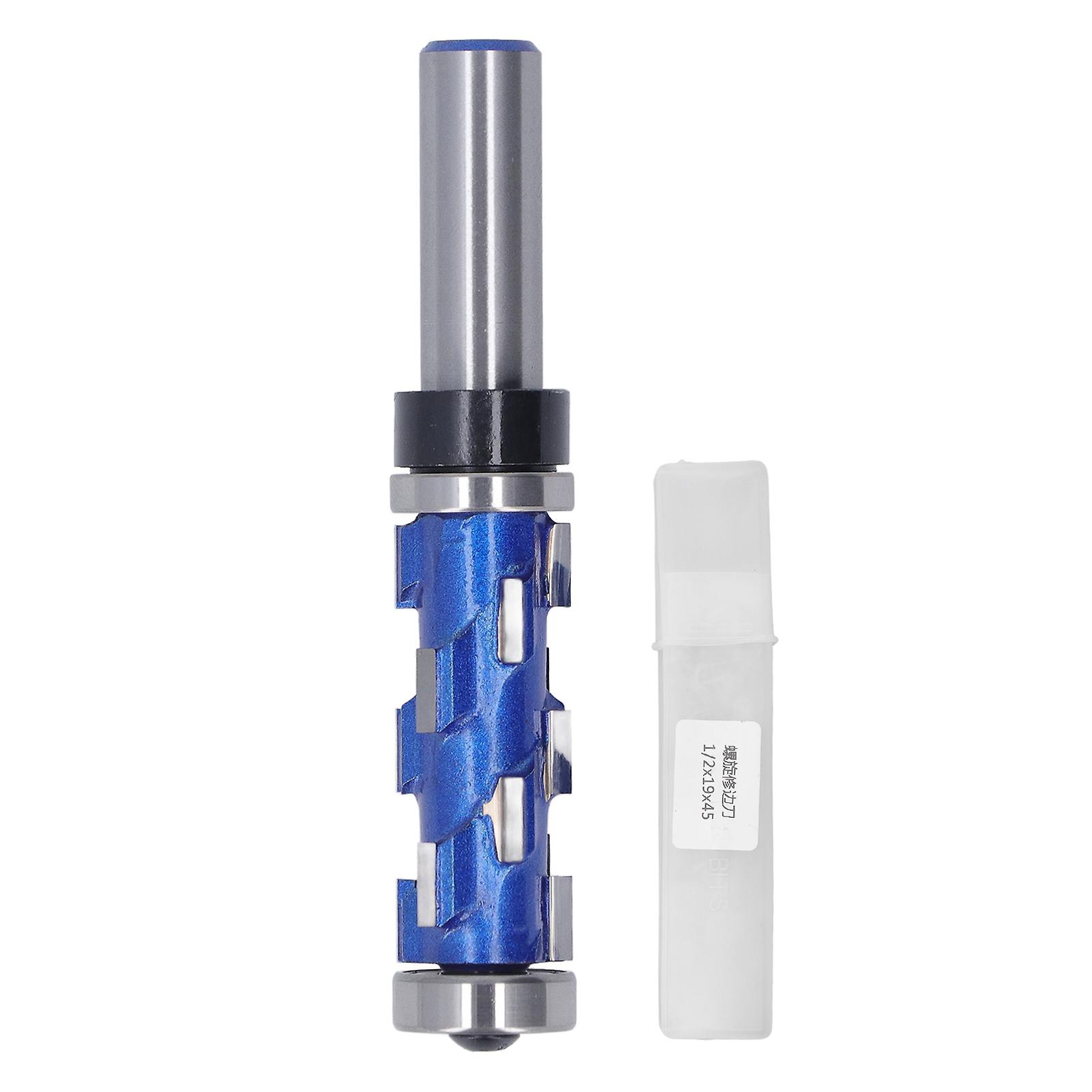 1/2 Inch Spiral Flush Trim Router Bit 19x45mm Dual Bearing Round Shank Cutter for Woodworking Precision Cutting
