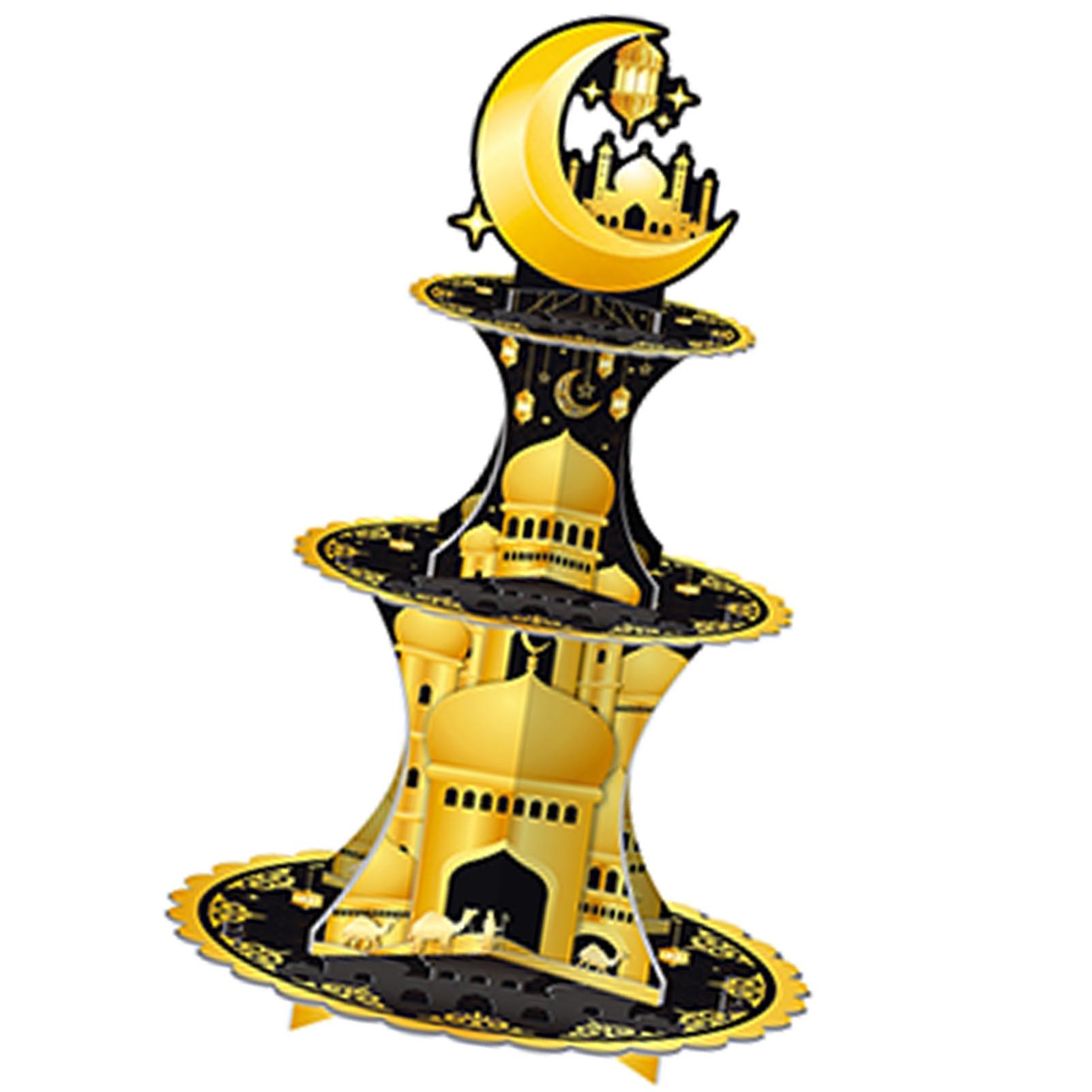 Ramadan Display Stand Cupcake Holder Dessert Table Arrangement Multi-tier Cake Tray For Donuts Fruits Macaroons