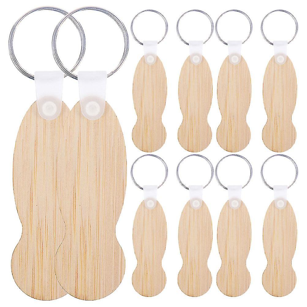 10pcs Shopping Trolley Tokens Bamboo Trolley Tokens Portable Key Ring Pendentifs Convenient Trolley Tokens