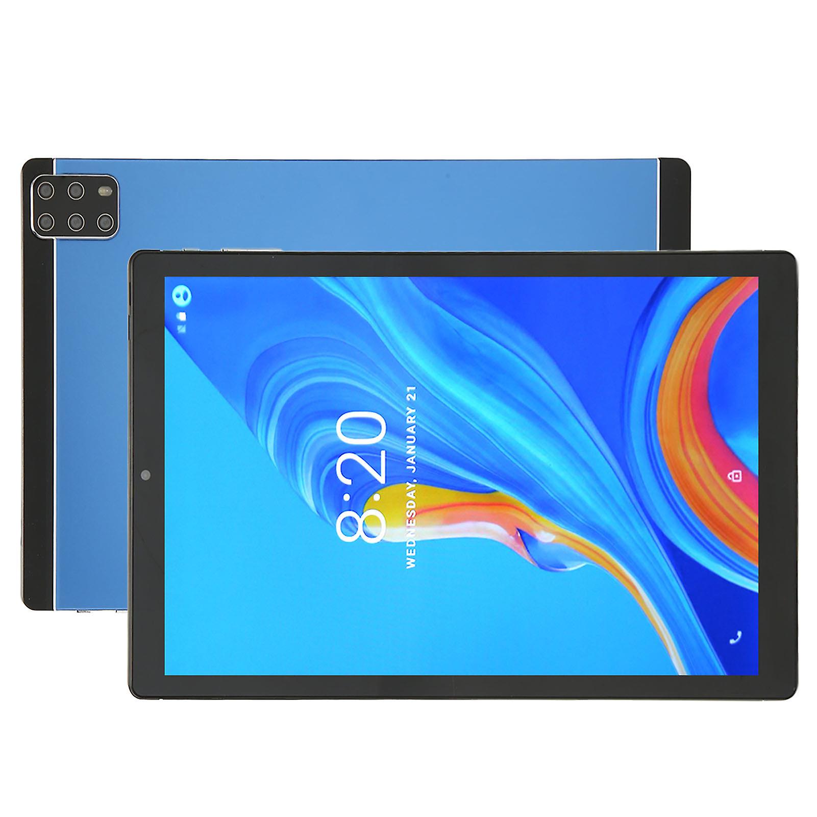 10.1" Android 12 Tablet PC 6GB RAM 128GB 5G WiFi Blue US Plug