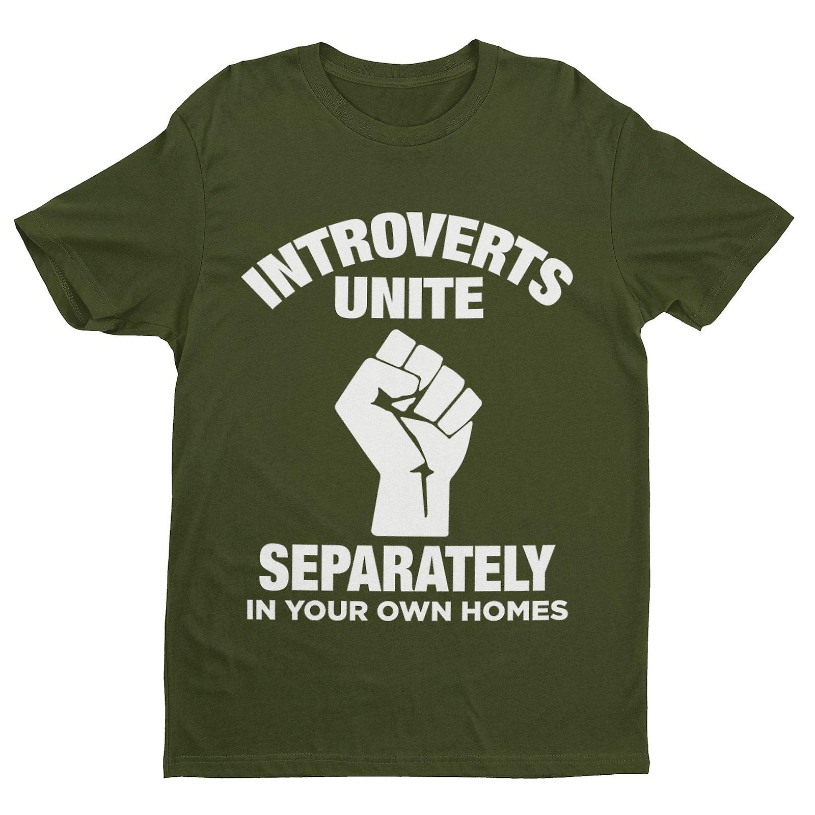 Introverts Unite Separately In Your Home Homes Funny T Shirt Clenched Fist Joke