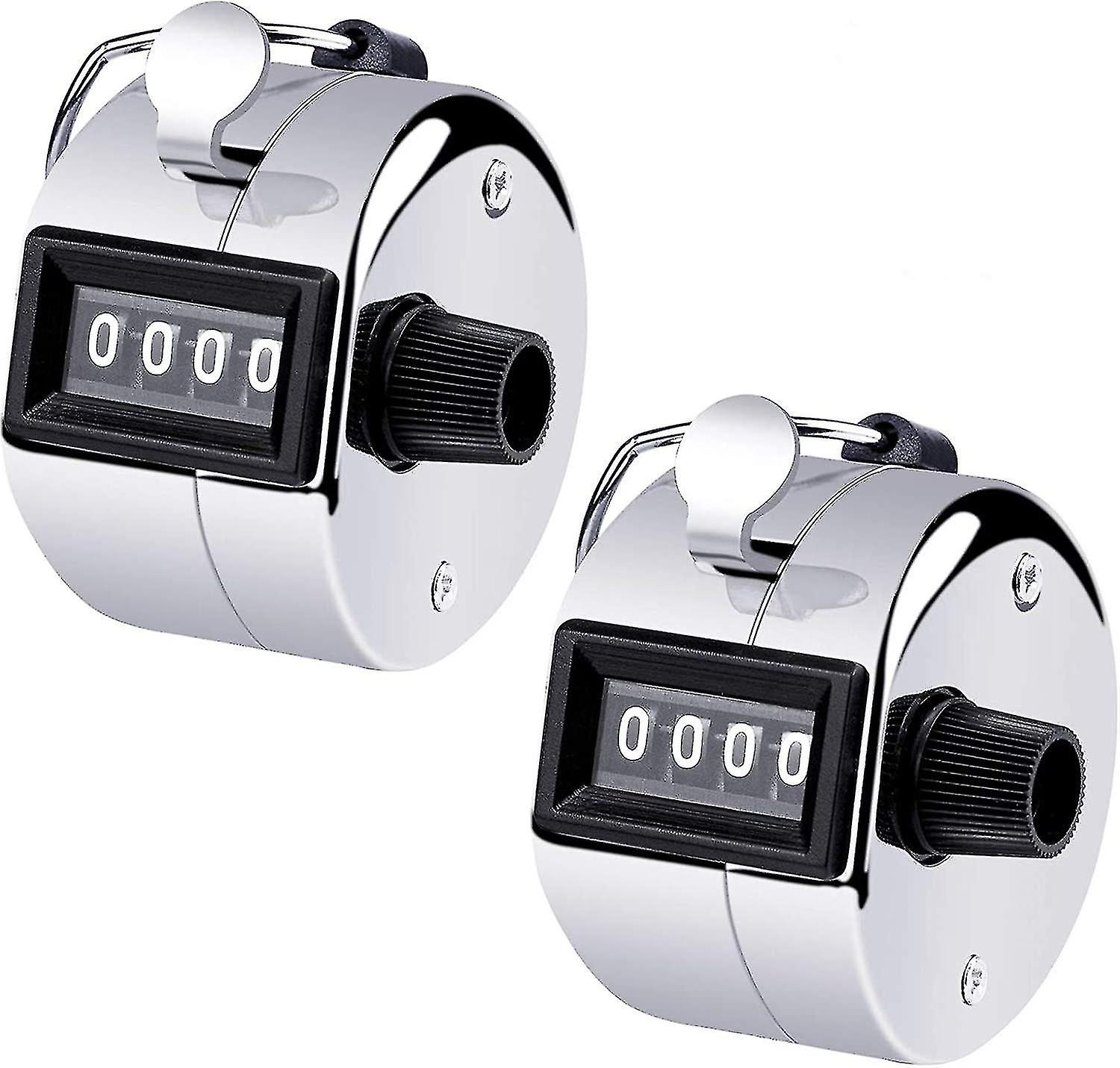 Mechanical Manual People Counter 4-Digit Clicker Numerators 2-Pack
