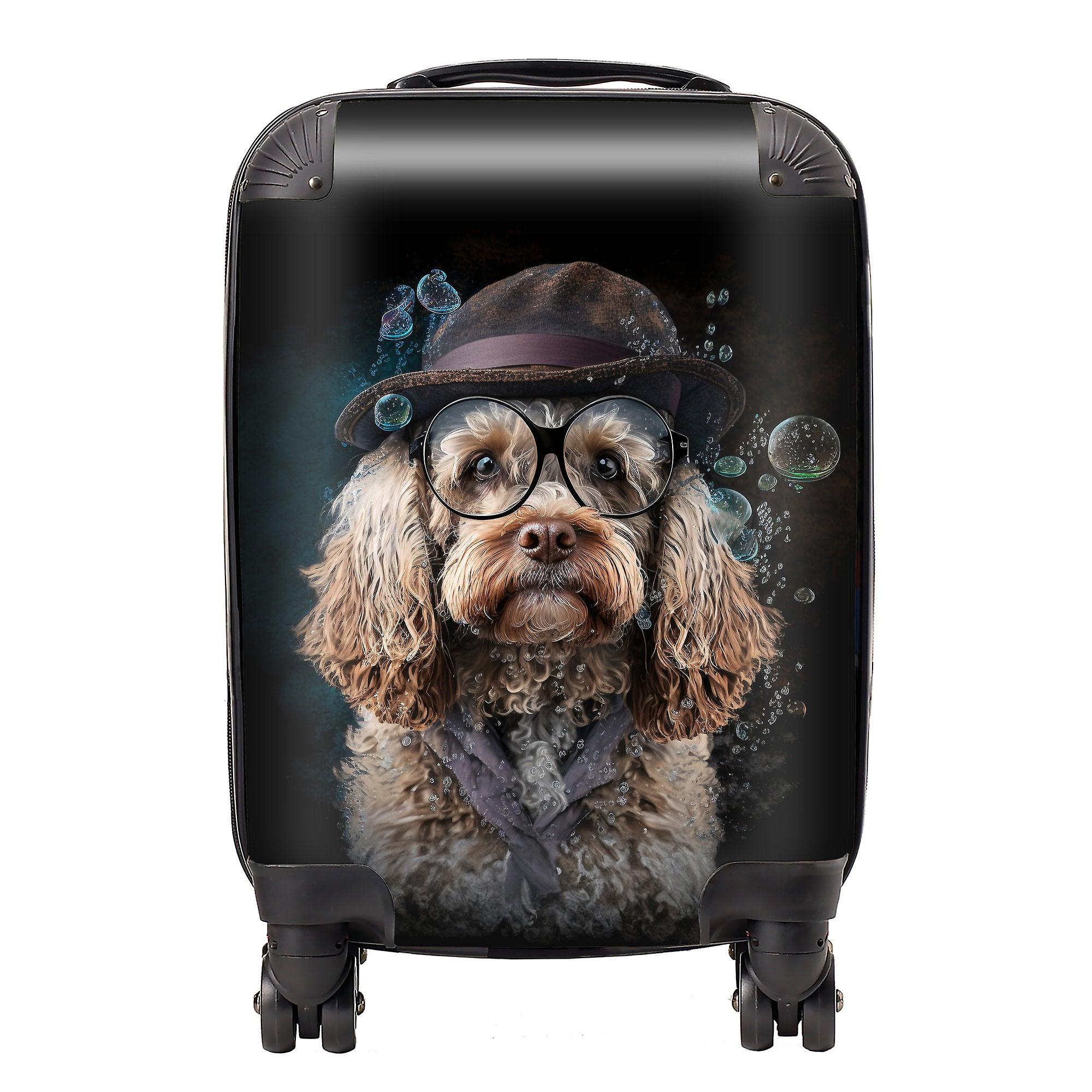 Cockapoo Dog With Glasses Splashart Suitcase