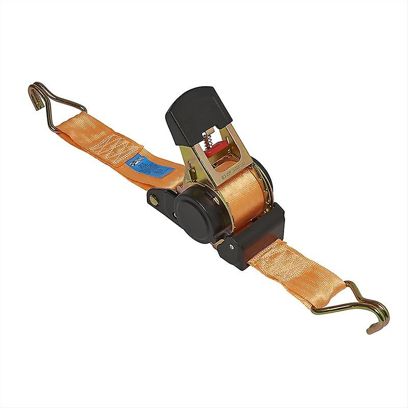 Binding strap with latch + 2 hooks 450cm 750kg auto-retractable