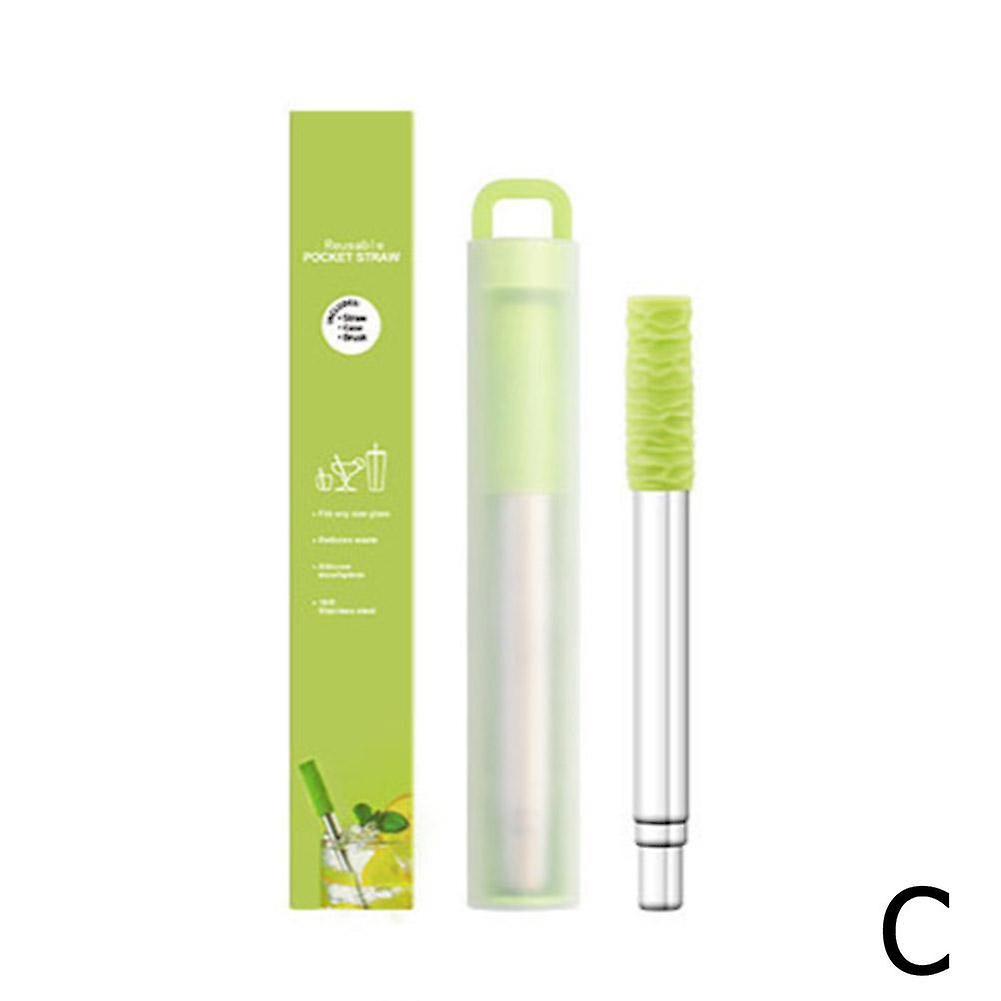 Reusable Telescopic Straw Portable Drinking Straw Set with Cleaning Brush