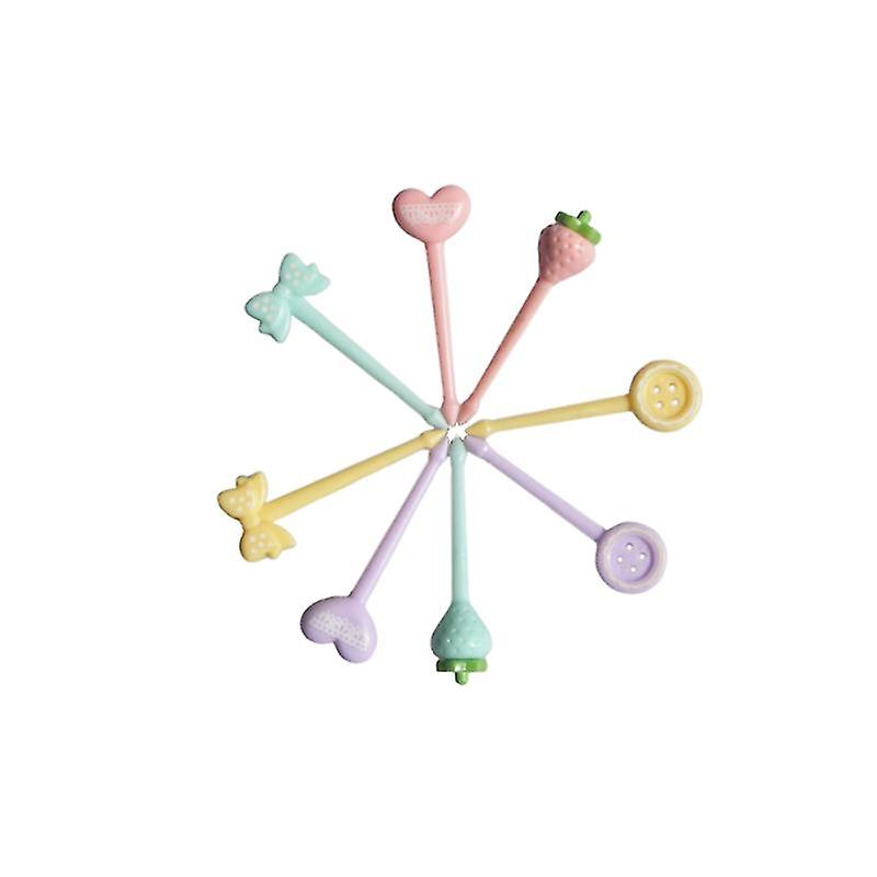 8pcs Plastic Fruit Fork