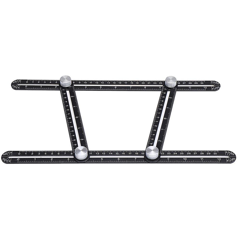 Abs Plastic Multifunctional Folding Ruler Movable Four-fold Ruler Template Tool Construction Angle Measure Tools