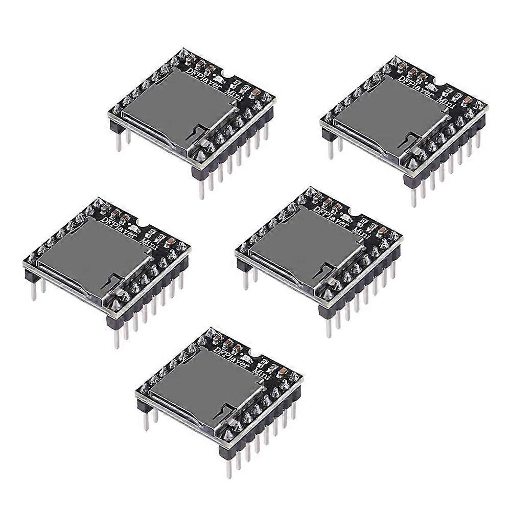 5Pcs YX5200 MP3 Player Audio Module MP3 Voice Decode Board Supporting TF Card U-Disk IO/Serial Port/AD