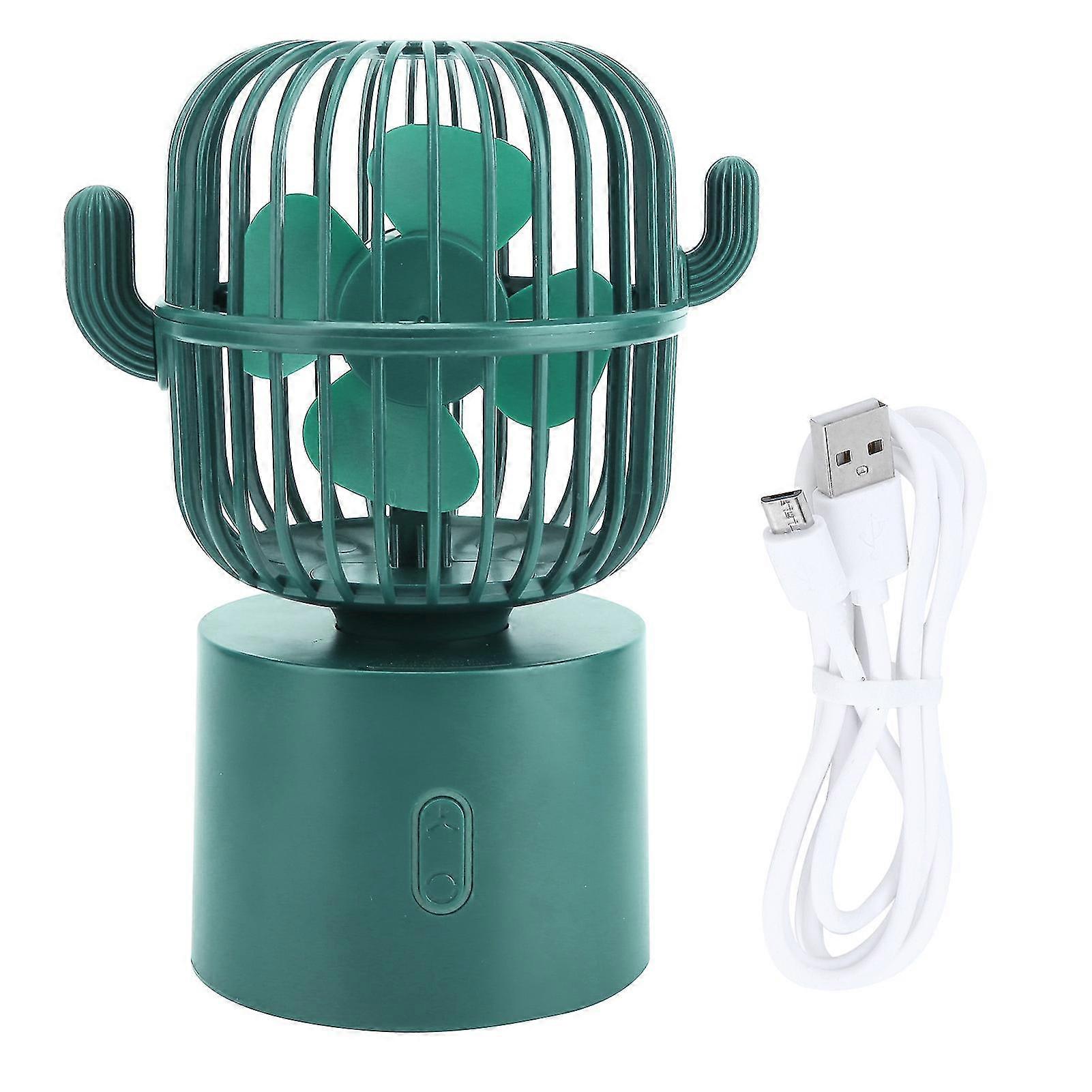 Portable USB Charging Desktop Mini Fan - 3 Speed Adjustable, Ideal for Home, Office, and Travel (Green)