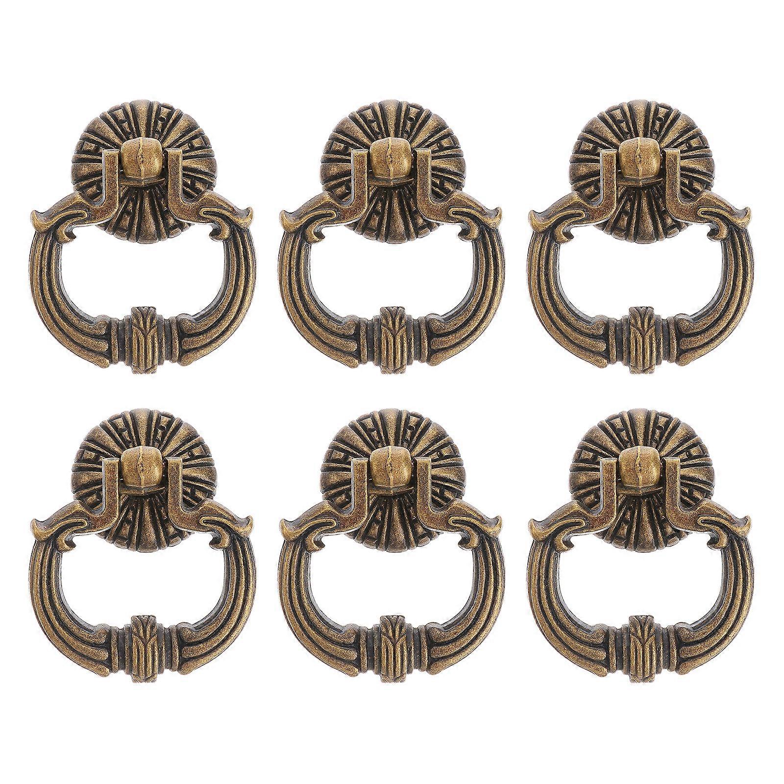 6PCS Retro Drawer Pull Ring Handle Knob for Kitchen Drawer Cabinet Cupboard