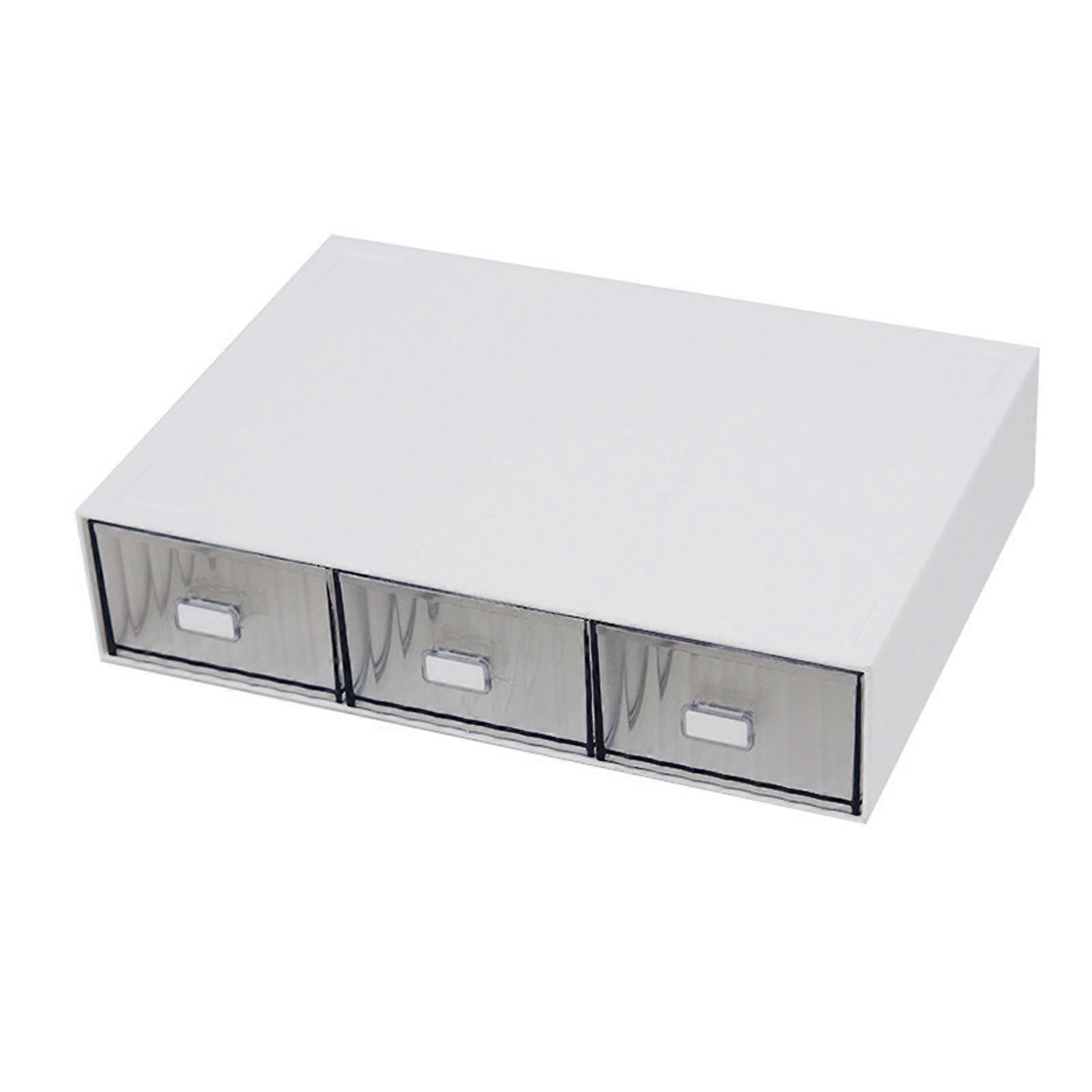 Desktop Drawer Organizer Waterproof Dustproof Plastic DIY Combination Multi Layer Stackable Drawer Storage Case Striped White 2 DrawersNEW9
